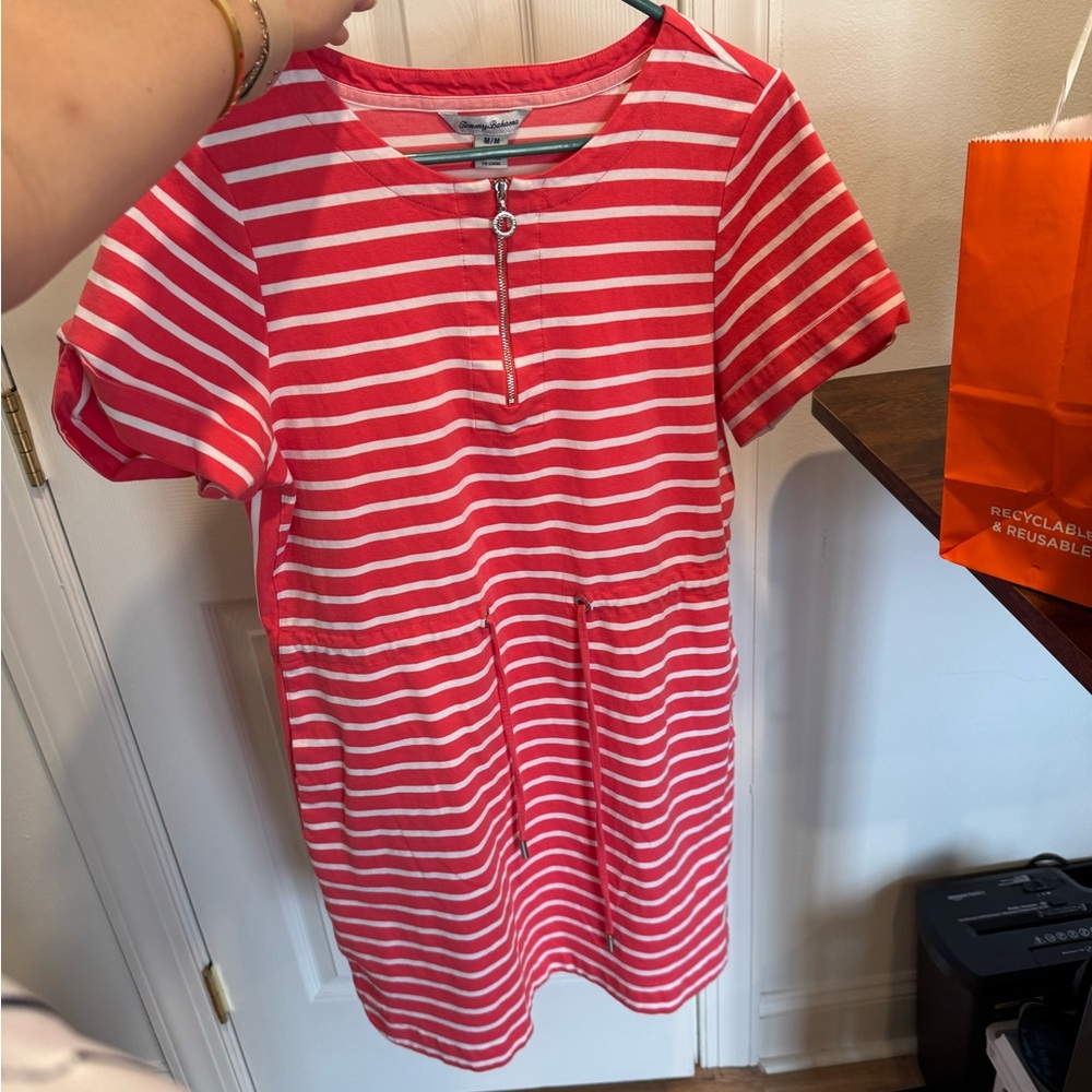 Pink and White Striped Dress